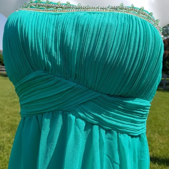 Strapless Chiffon Summer Dress Sz S/M - Picture 3 of 3